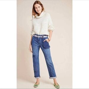 Anthropologie Pilcro High Rise Patchwork Boyfriend Jeans